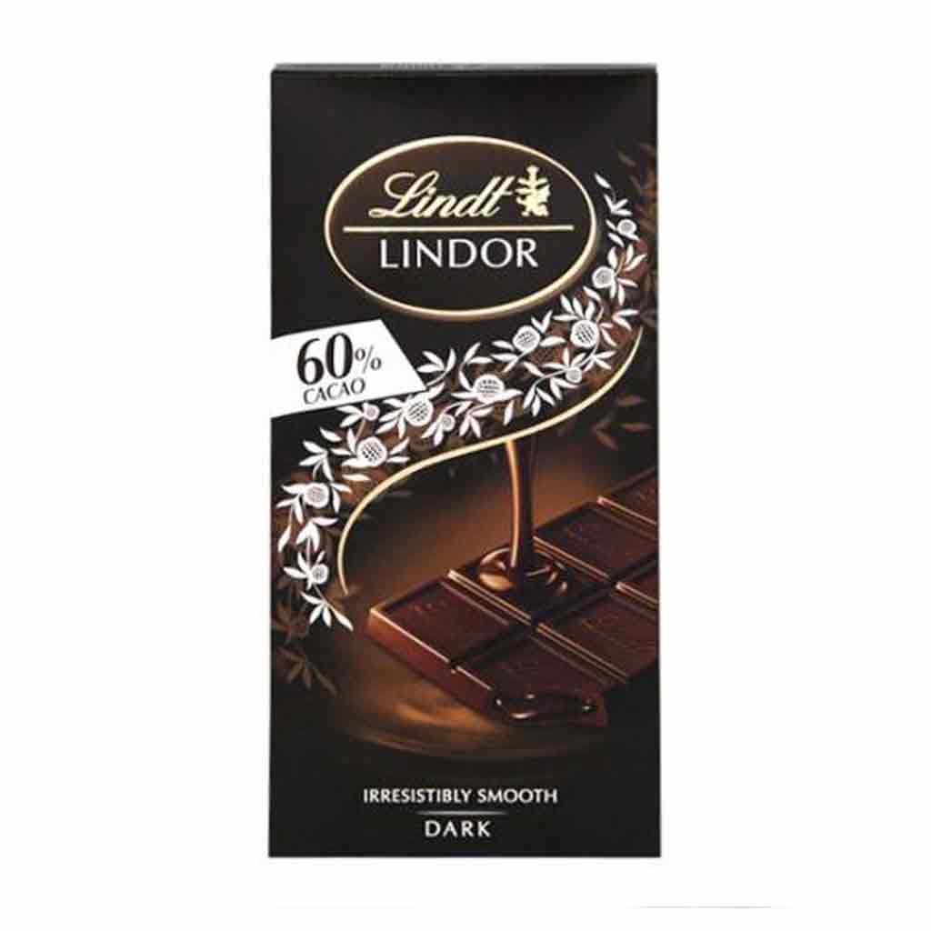 8003340801070 تابلت شکلات تلخ ۶۰٪ با مغز کرم شکلاتی ۱۰۰ گرمی لیندور لینت - Image 1