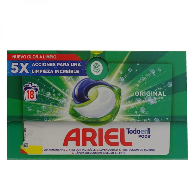 8700216336451 قرص ماشینلباسشویی فرانسوی آریل Ariel سری اورجینال ۱۸عددی وزن 1300 گرم - Image 1
