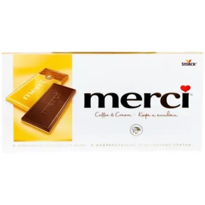 قهوه شکلات تخته ای مرسی با طعم قهوه Storck Merci Chocolate Bar – Coffee & Cream (100g) - Image 1