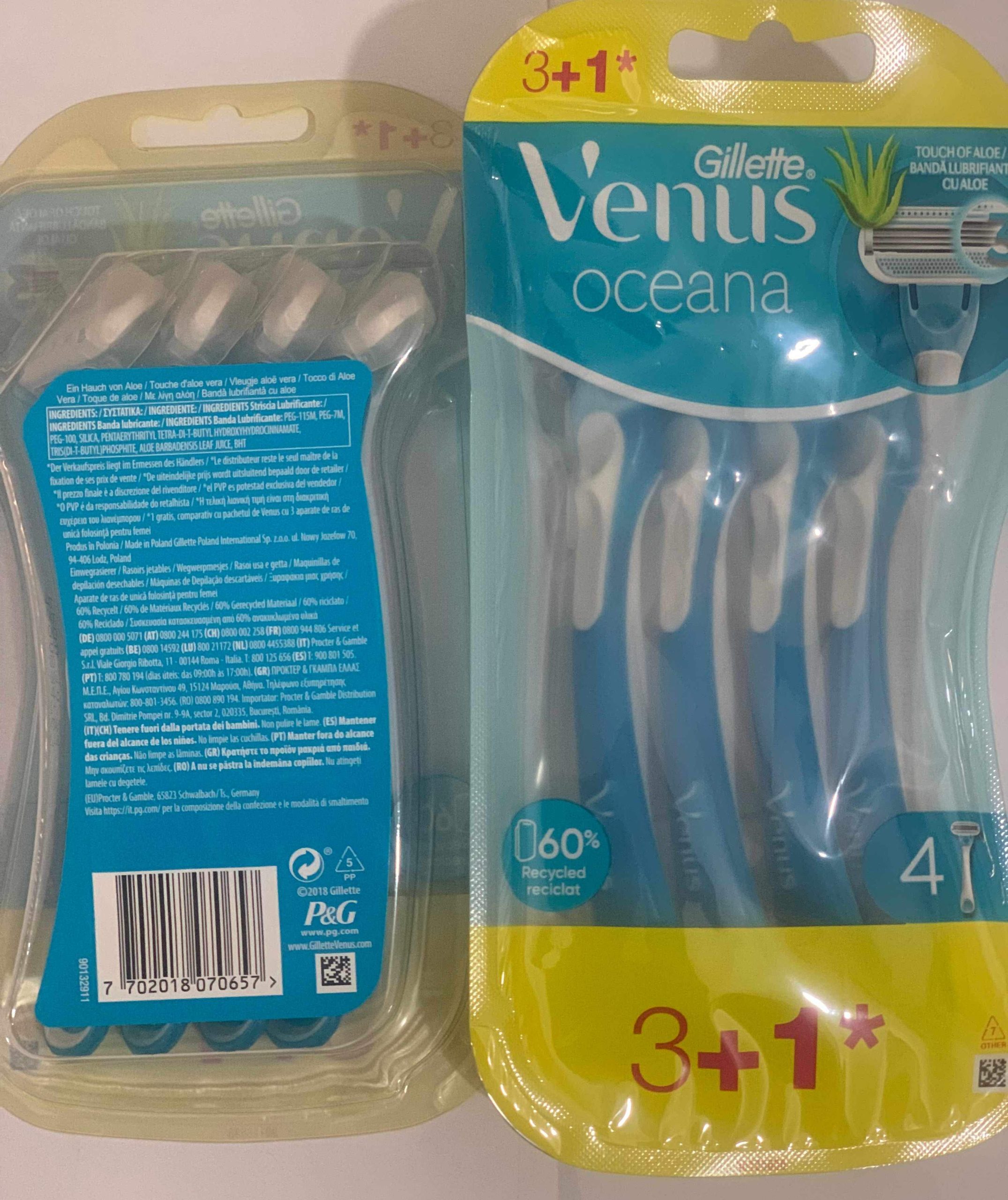 ژیلت ونوس 4 عددی تیغ زنانه ژیلت مدل ونوس Oceana بسته 4 عددی - Image 1